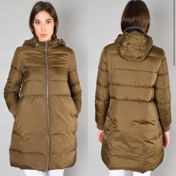 Maison Margiela MM6 Olive Down Hooded Puffer Coat Jacket size 40 - Picture 2 of 9